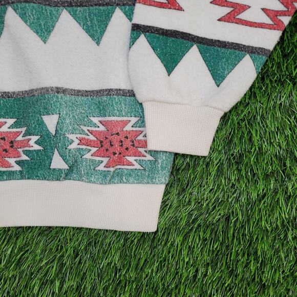 Vintage Native-American Sweatshirt Womens Medium 20x21 Green - Picture 10 of 10